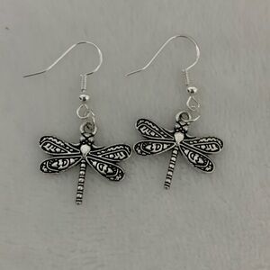 Handmade Silver Dragonfly Earrings